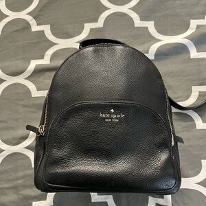 Kate Spade Black Leather Backpack with Dome Shape